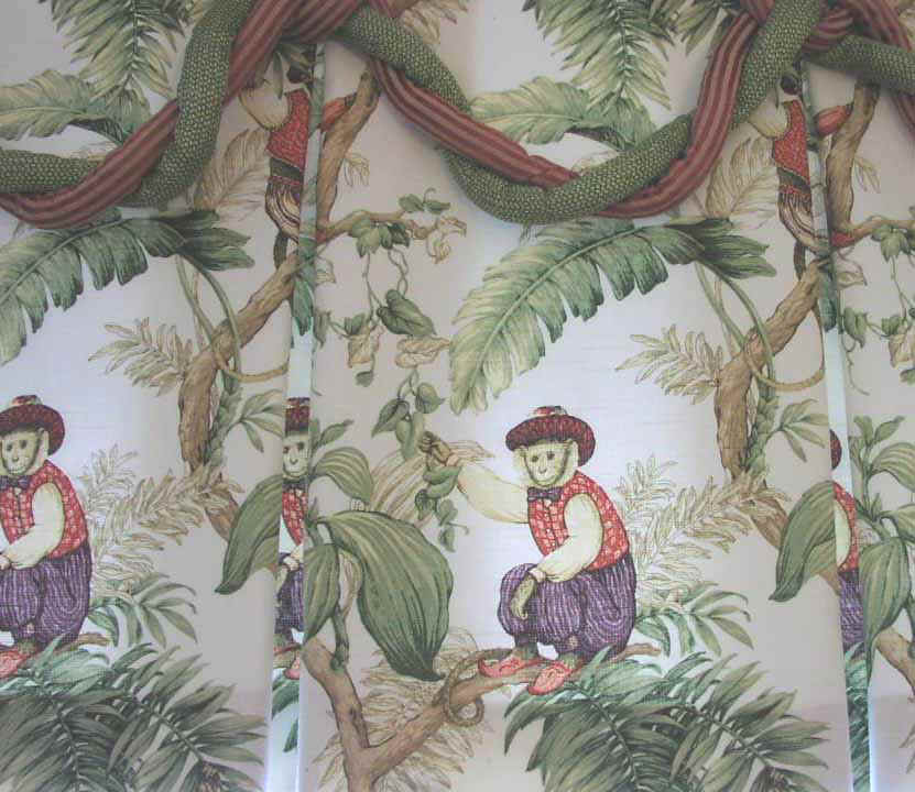 Detail of dining room drapery fabric